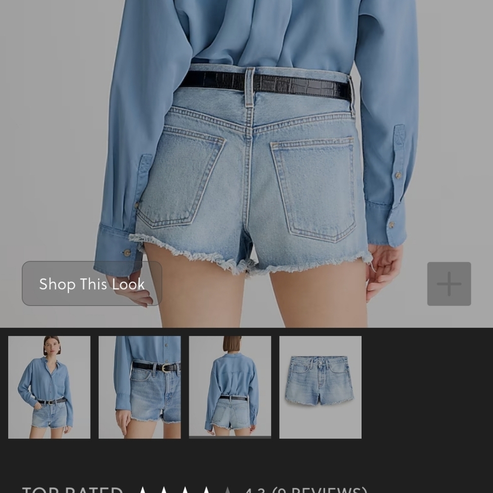 J. Crew Relaxed Denim Short 33 Baxter Wash Cut Off Raw Hem J.Crew Jean - Picture 5 of 11